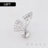 MULTI CZ BUTTERLFY WING TOP PUSHIN (THREADLESS) 316L SURGICAL STEEL LABRET SET